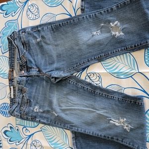 Sz 13 Boot Cut Decree Distressed Jeans